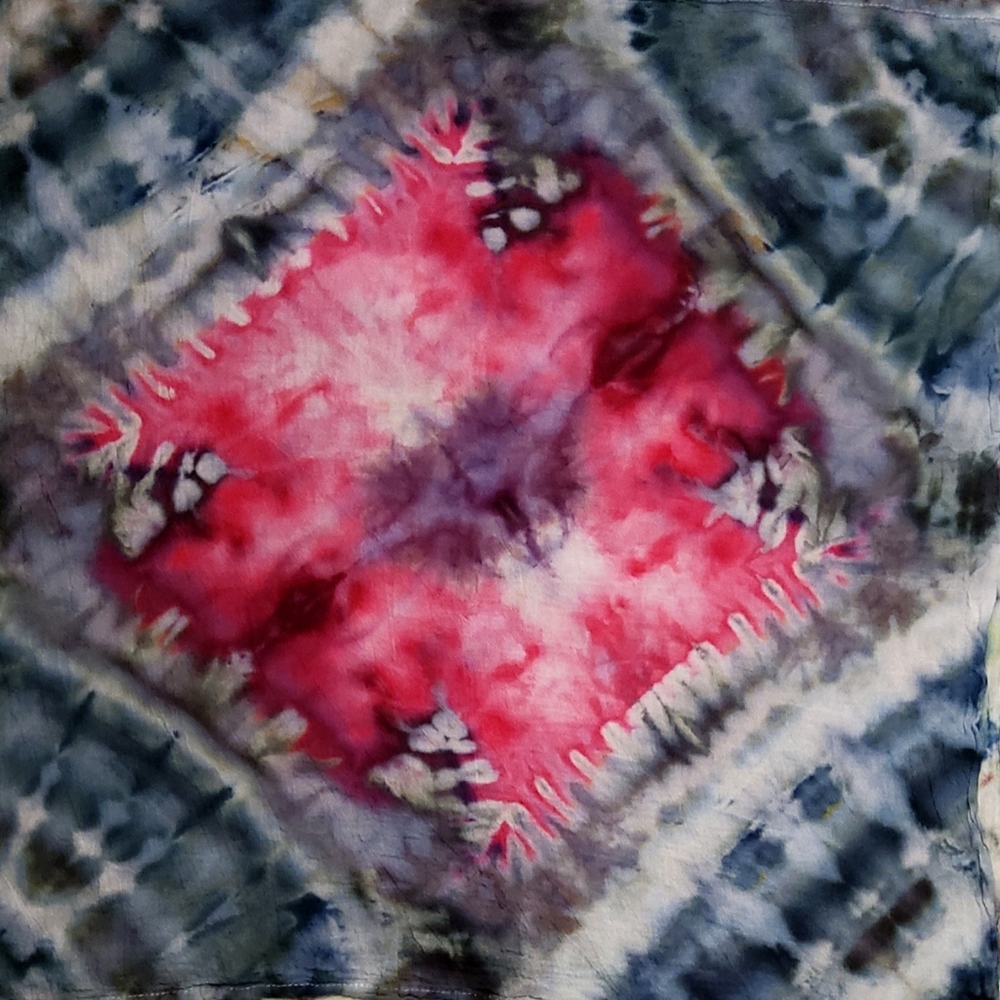 Hand Dye Ice-Dyed Flour Sack Tie-Dyed Tea Towel Neck Scarf 28x29🎨